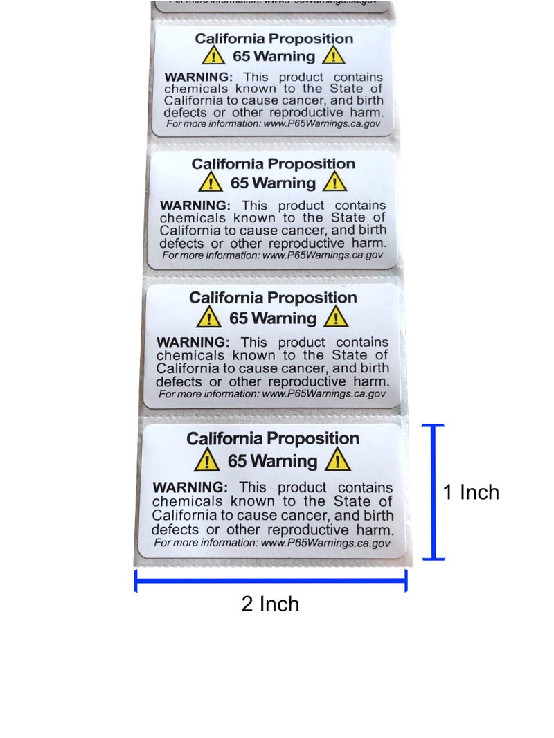 Merhoff & Larkin Prop 65 California Warning Labels 500 Count Roll | 1 by 2 Inch Size | Perforated Lines Between Labels for Easy Separating | Perfect for Products and Consumer Alerts | CA 2026 Edition Notice Stickers - Image 4